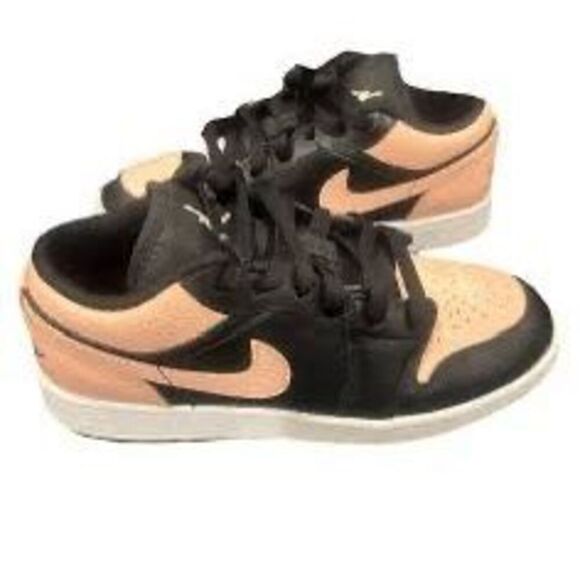 Nike Men's Size 8 Air Jordan 1 Low Sneakers Black Crimson Tint Streetwear Sporty